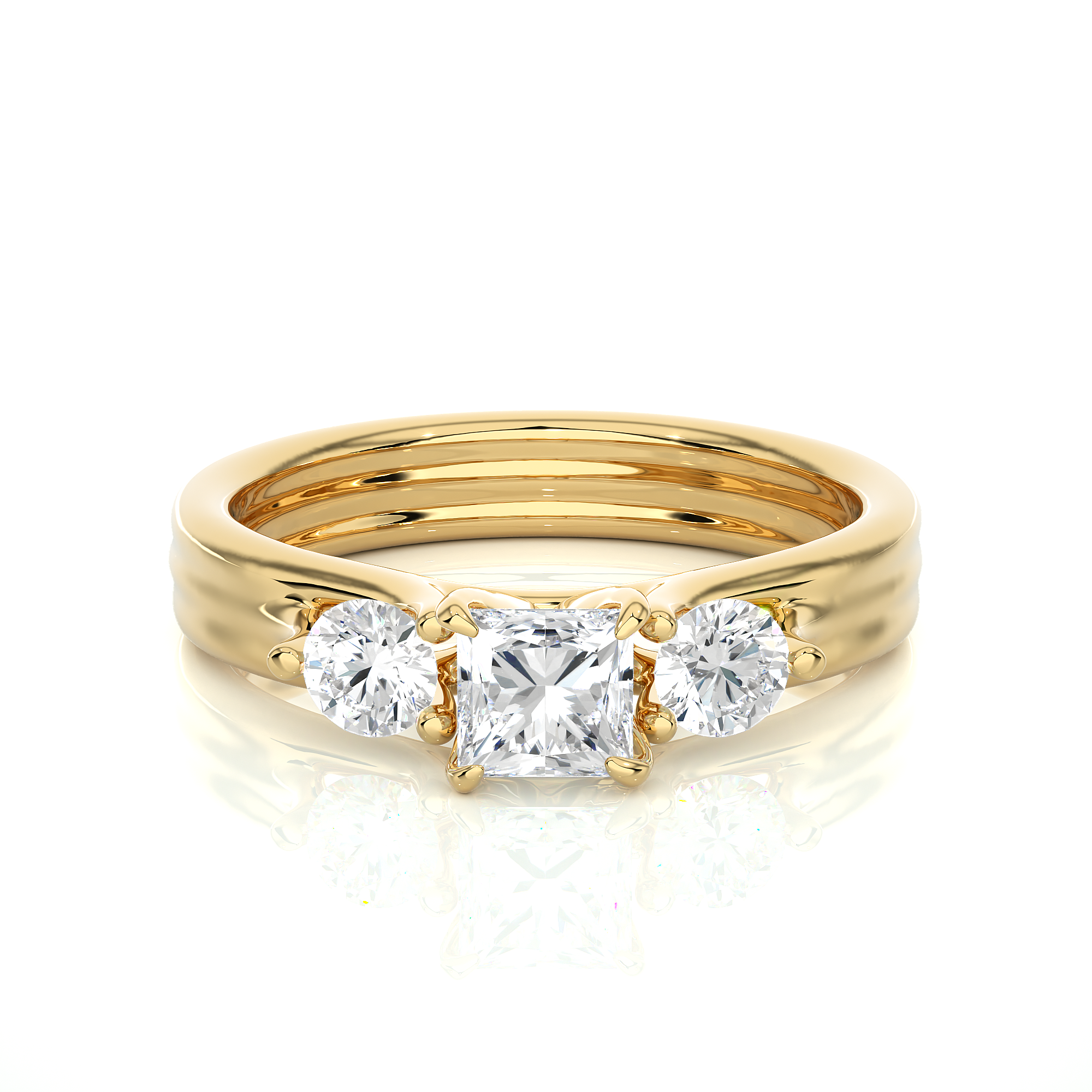 0.96 Carat I Color VS1 Clarity Diamond Studded Natural Diamond Ring.